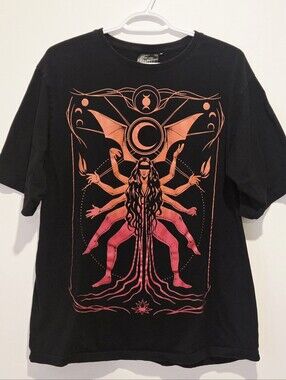 🖤 Restyle Goddess Dancer Oversized Graphic Goth Tee 🌙